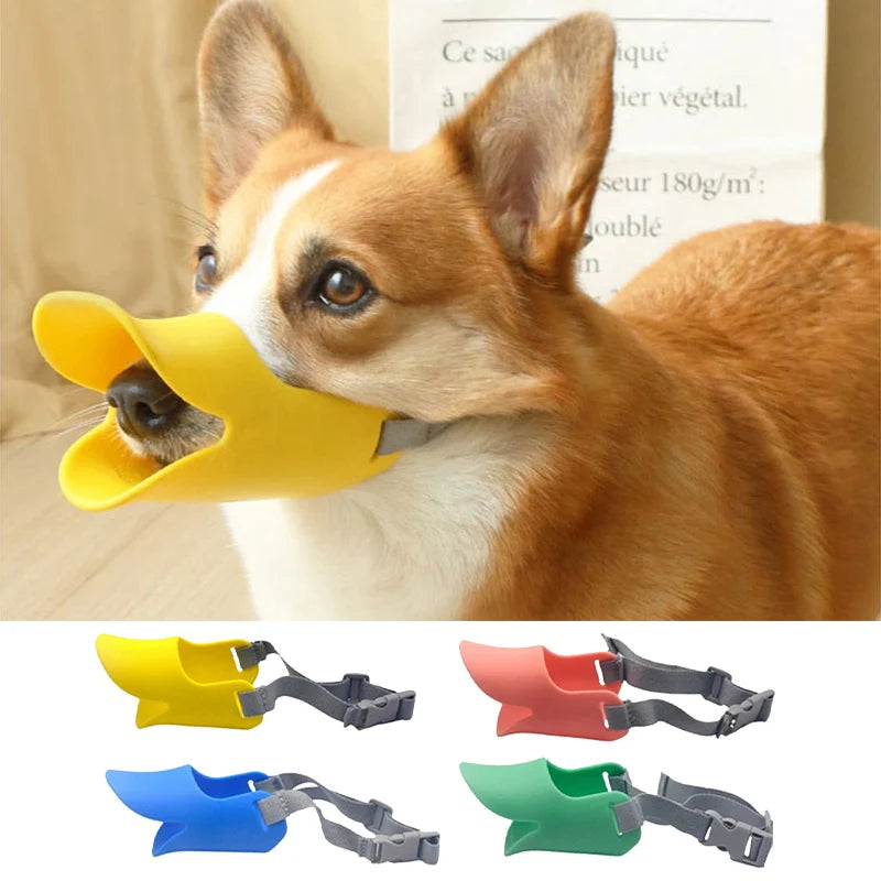 Focinheira de Silicone para Cães e Gatos - Proteção Confortável e Colorida