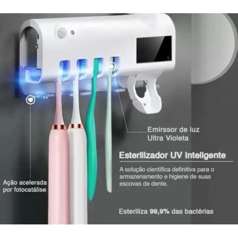 Porta-Escovas de Dente com Esterilizador UV – A Solução Ideal para um Banheiro Limpo e Higiénico!