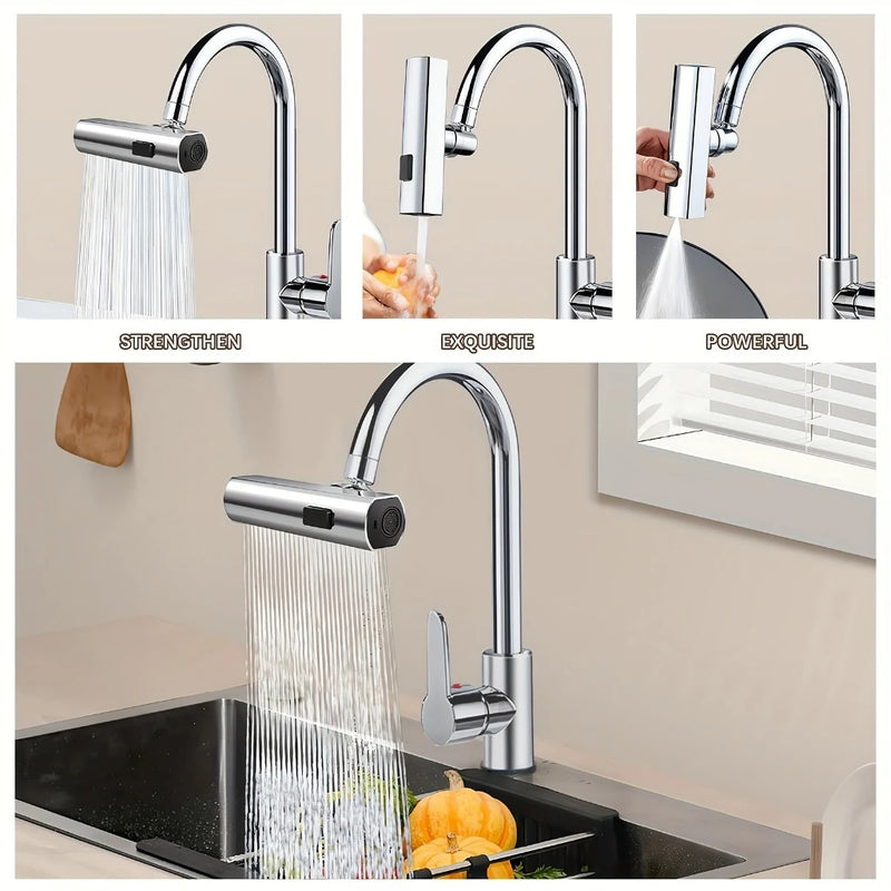 Torneira Flexível Cascata com 3 Modos: Poderoso e Durável para uma Limpeza Rápida