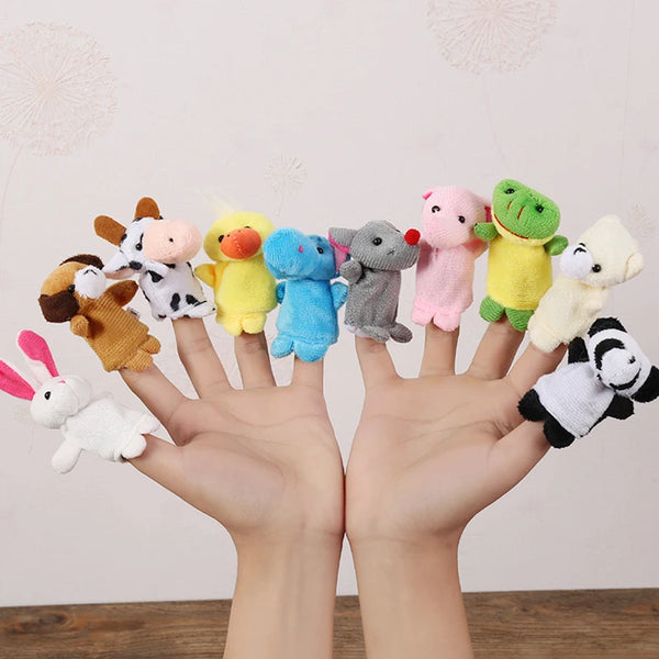 Dedoche!   - 10Pcs Bebê Brinquedo de Pelúcia Desenho Animado Animal - Diversão e Aprendizado em Cada Fantoche!