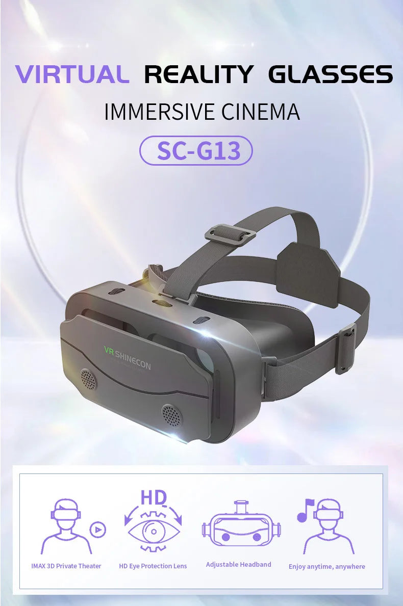 Óculos de Realidade Virtual - Transforme Sua Realidade com o SHINECON 3D Capacete VR!