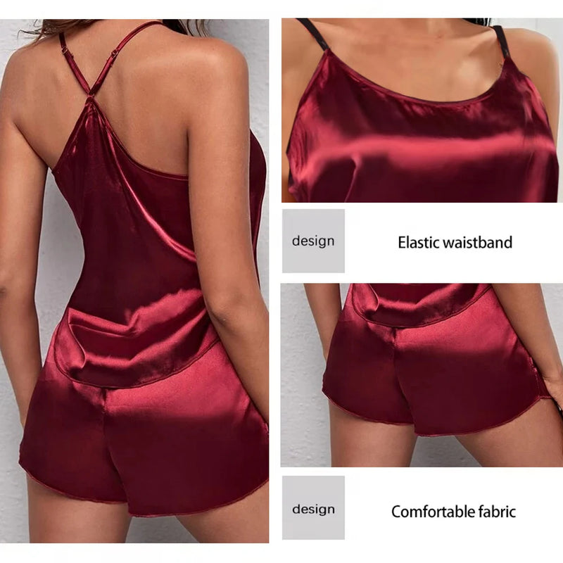 Conjunto de Pijamas Femininos de Renda Sexy - Elegância e Conforto para Suas Noites!