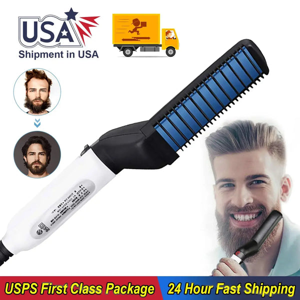 Men Beard Straightener Hair Straightener For Men Multifunctional Hair Curling Show Cap Tool Electric Men Hair Beard Styler