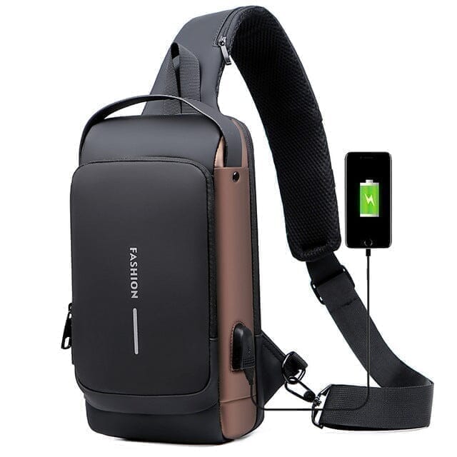 Mochila Anti-Furto com Senha USB Slim Bag: "Proteção e Estilo em Cada Movimento!"